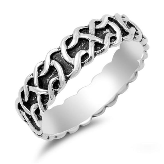 Celtic Infinity Knot Eternity Stackable Ring 925 Sterling Silver Band Jewelry Female Male Size 5