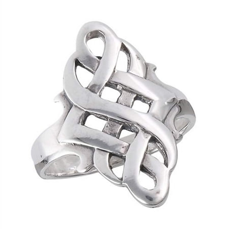Celtic Infinity Ring Womens 925 Sterling Silver Eternity Knot Band Fantasy Forge Jewelry