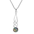 thumbnail image 1 of Celtic Intertwined Rainbow Abalone Shell Drop Sterling Silver Necklace, 1 of 6