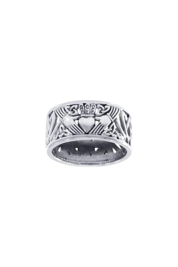 Celtic Irish Claddagh Trinity 925 Sterling Silver Ring Traditional Heart Jewelry