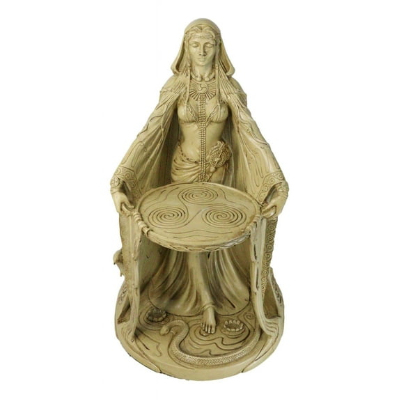 Celtic Irish Triple Goddess Mother Of All Gods Danu 15.5"H Statue Faux Wood Look