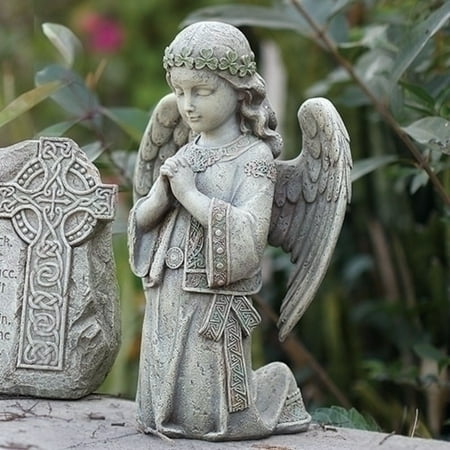 Roman 12.25" Celtic Kneeling Angel Outdoor Garden Statue