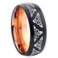 thumbnail image 1 of Celtic Knot 8MM Dome Black And Rose Gold Tungsten Wedding Ring, 1 of 2
