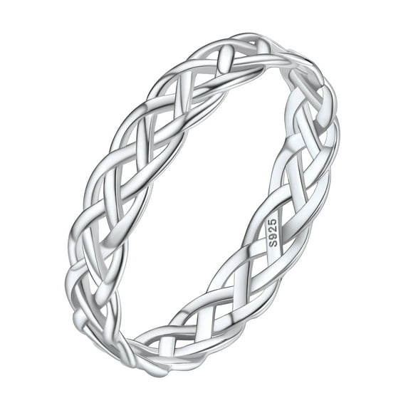 Silvora Vintage 925 Sterling SIlver Rings for Women Celtic Knot Eternity Band Ring Birthday Christmas Valentines Jewelry Gift, Size 7