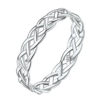 Silvora Vintage 925 Sterling SIlver Rings for Women Celtic Knot Eternity Band Ring Birthday Christmas Valentines Jewelry Gift, Size 8