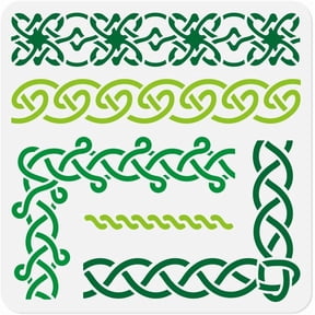 Celtic Knot Border Stencil Painting 11.8"x11.8" Reusable Plastic Traditional Irish Stencil Drawing Template DIY Craft Paint Template