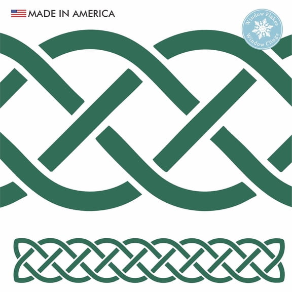 Window Flakes Celtic Knot Border Window Cling for St. Patrick's Day Decor.