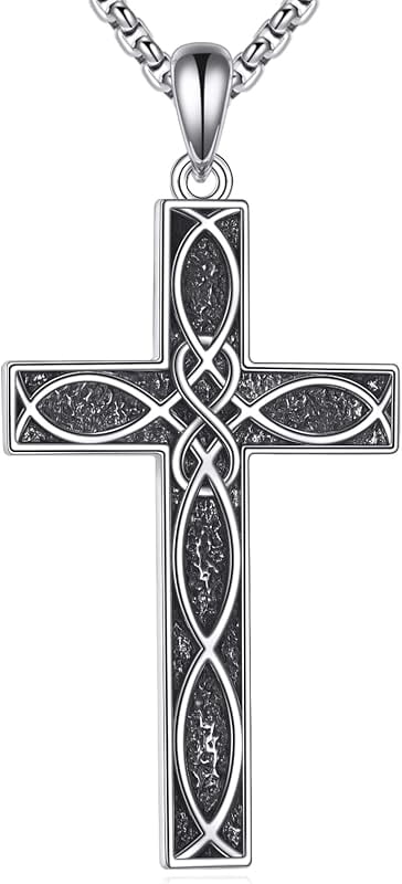 Celtic Knot Cross Necklace Sterling Silver Infinity Celtic Cross Irish ...