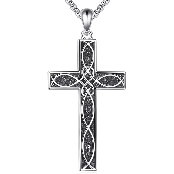 Celtic Knot Cross Necklace Sterling Silver Infinity Celtic Cross Irish ...
