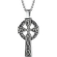 thumbnail image 1 of Celtic Knot Cross Necklace With Chain-55+5CM, 316L Stainless Steel/Gold Plated/Black (Send Gift Box), 1 of 6