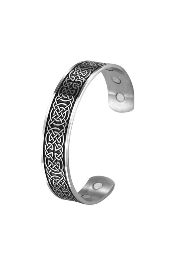 Celtic Knot Cuff Bracelet Norse Viking Stainless Steel Bangle