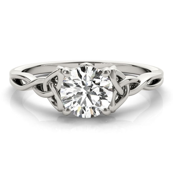 Celtic Knot Diamond Braided Ring 1.6 Ct Simulated Diamond 14K White Gold Over