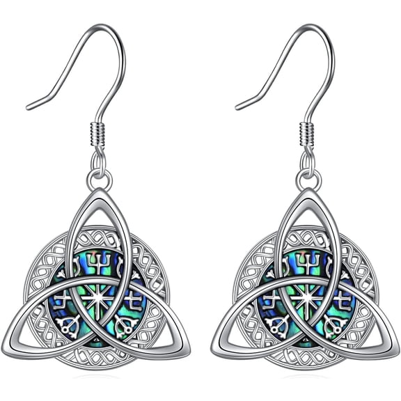 Celtic Knot Earrings Viking Jewelry for Women 925 Sterling Silver Amulet Protection Good Luck Viking Triskele Jewelry