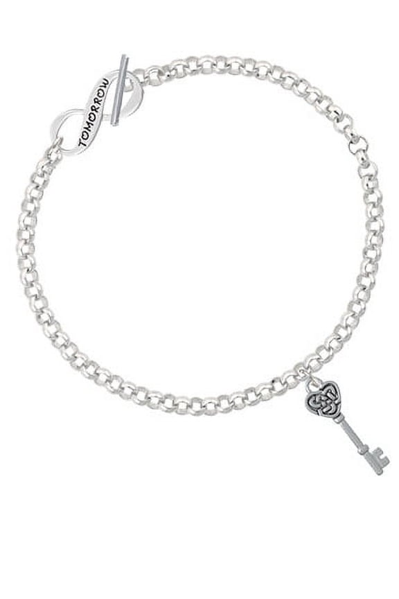 Celtic Knot Heart Key Today Tomorrow Infinity Toggle Chain Bracelet