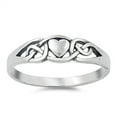 thumbnail image 1 of Celtic Knot Heart Petite Eternity Promise Ring Sterling Silver Band 925 Jewelry Female Male Size 9, 1 of 4