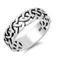 thumbnail image 1 of Celtic Knot Infinity Weave Ring 925 Sterling Silver Oxidized Band Jewelry Female Male Unisex Size 11, 1 of 4