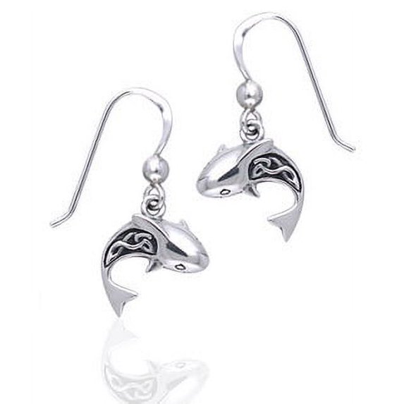 Celtic Knot Ocean Shark Sterling Silver Hook Earrings - Walmart.com