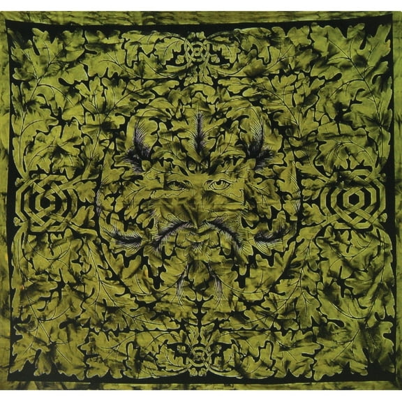 Celtic Knot Pagan Deity Green Man Tapestry
