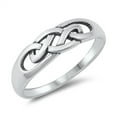 thumbnail image 1 of Celtic Knot Promise Ring .925 Solid Sterling Silver Band Jewelry Female Male Unisex Size 7, 1 of 4