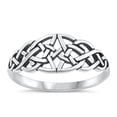 thumbnail image 1 of Celtic Knot Ring .925 High Polished Sterling Silver Band Jewelry Female Male Unisex Size 10, 1 of 4