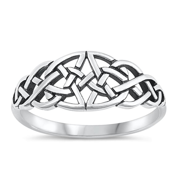 Celtic Knot Ring .925 High Polished Sterling Silver Band Jewelry Female Male Unisex Size 10