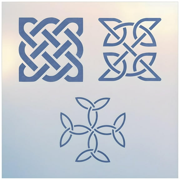 Celtic Knot Set #1, 2, 3 Stencils for painting, Reusable Mylar DIY Art & Craft template, Viking Symbols, Irish Welsh Knotwork - The Artful Stencil