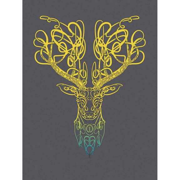 Celtic Knot Stag Head Deer Ornate Decorative Scottish Art Print