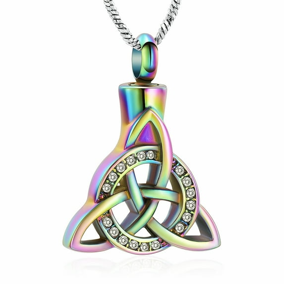 Celtic Knot Triquetera Cremation Jewelry for Ashes Urn Necklace Lockets for Ashes of Loved One Memorial Jewelry Pendant