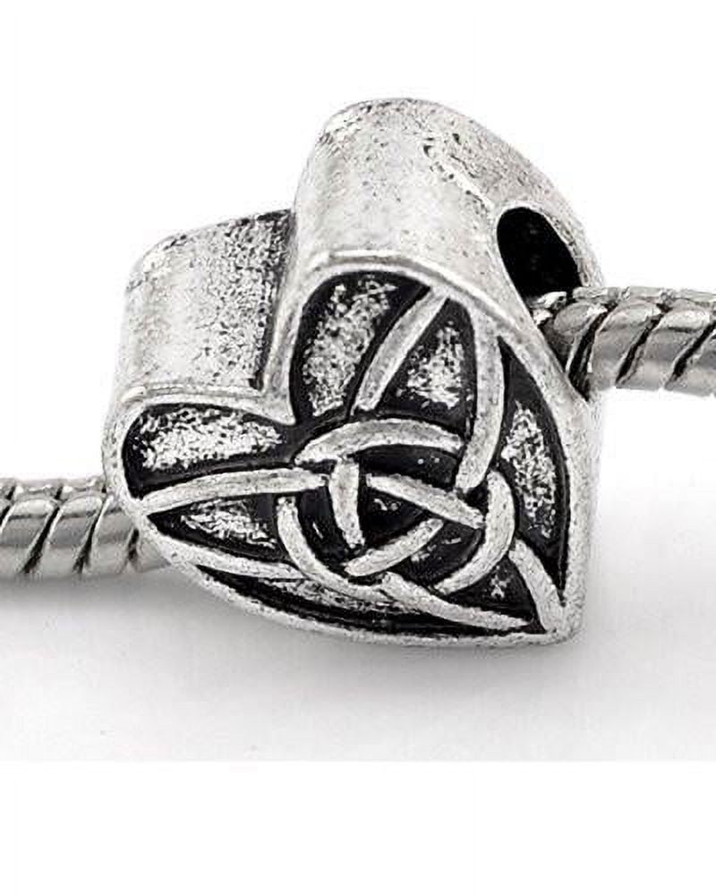 Celtic Knot Triquetra Heart Charm Spacer European Bead Compatible