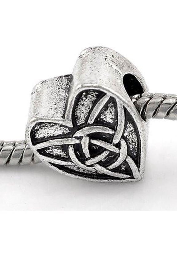 Celtic Knot Triquetra Heart Charm Spacer European Bead