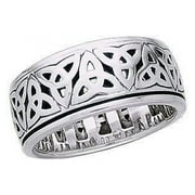 Celtic Knot Triquetra Trinity .925 Sterling Silver Spinner Ring Peter Stone Fine