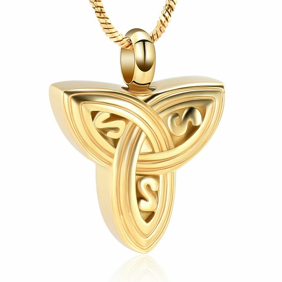 Celtic Knot Urn Necklace for Ashes for Women Men Cremation Jewelry Vintage Triangle Urn Locket for Ashes Keepsake Memorial Jewelry