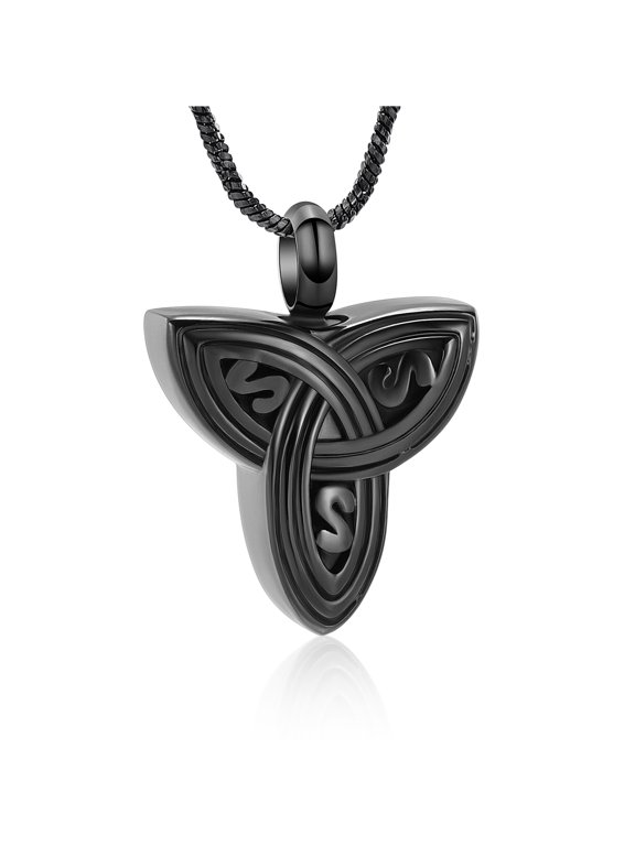 Celtic Knot Urn Necklace for Ashes for Women Men Cremation Jewelry Vintage Triangle Urn Locket for Ashes Keepsake Memorial Jewelry