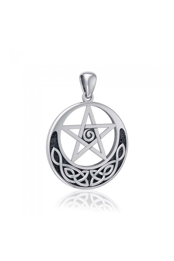 Celtic Knot Wiccan Pentacle 925 Sterling Silver Pendant Pagan Star Jewelry
