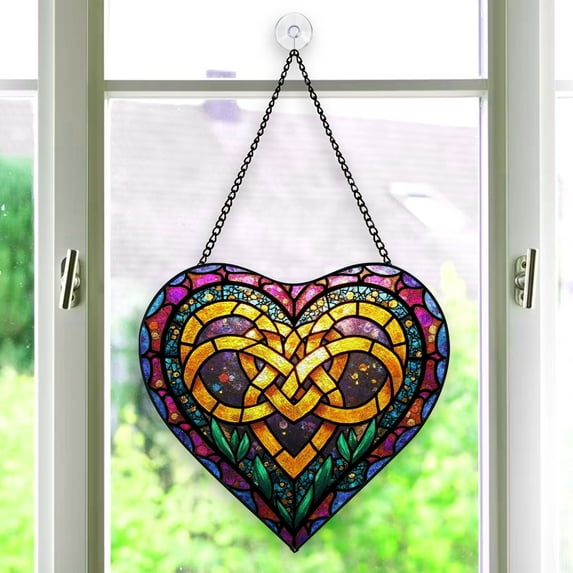 Celtic Knot Window Hanging Stained Glass Christmas , Celtic Knot Suncatchers for Windows Stained Glass