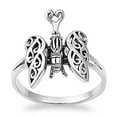 thumbnail image 1 of Celtic Knot Winged Butterfly Heart Ring .925 Sterling Silver Band Jewelry Female Male Unisex Size 8, 1 of 4