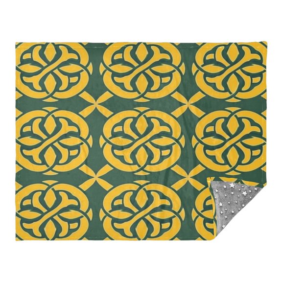 Celtic Knots Camping Blankets Bed Throws and Cozy Travel Blanket Fluorescence 70x55in Double Sided