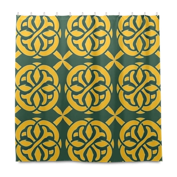 Celtic Knots 72x72 Waterproof Shower Curtain Liners Durable Metal C-Hooks Fade-Proof Thermal Print Anti-Splash