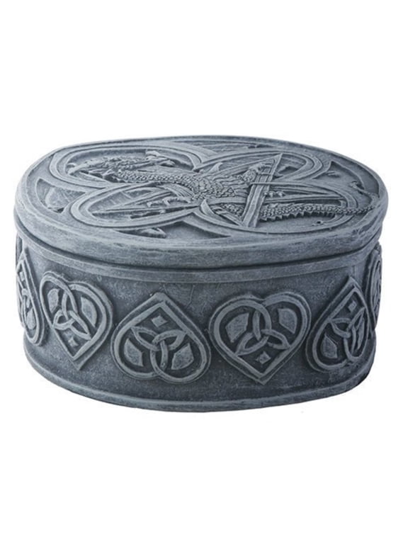 Celtic Knots Dragon Embossed Jewelry Trinket Box Fairy Tale Fantasy Mythical New