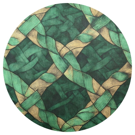 Celtic Knots Pattern 15.4in Diameter PVC Plate Mat, Heat-Resistant and Cuttable, Kitchen Decor