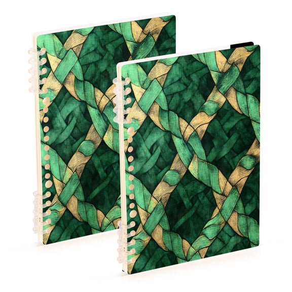 Celtic Knots Pattern 2-Piece A5 PP Notebooks, Adjustable Rings, 80g Paper, Diary Set