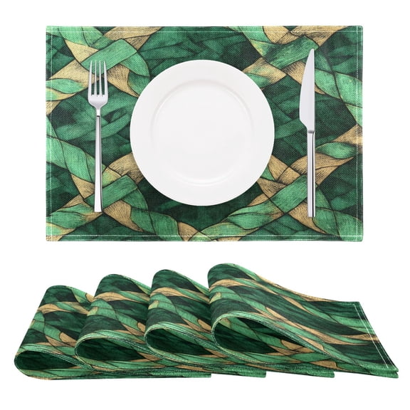 Celtic Knots Pattern Reversible Placemat Set of 4 Non Slip Coffee Mats 18x12 Inch for Dining, Kitchen, Coffee