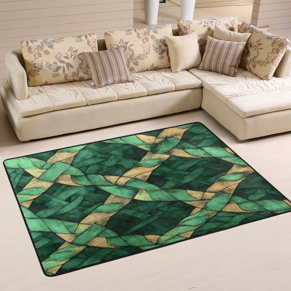 Celtic Knots Pattern Soft Polyester Area Rug 36''x24'', Non Slip, Memory Foam, Water Absorbent