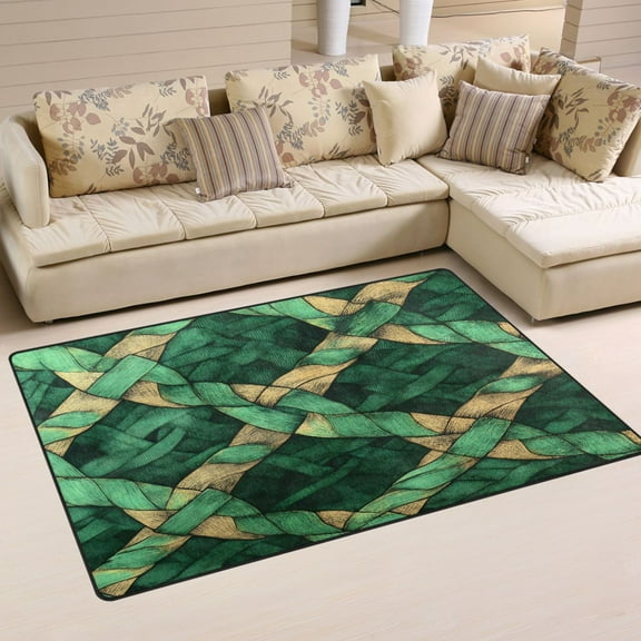 Celtic Knots Pattern Soft Polyester Area Rug 60''x39'', Non Slip, Memory Foam, Water Absorbent