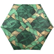 Celtic Knots Pattern Umbrellas for Sun Auto Open Close UV50+ Waterproof 5-Fold Compact Fiberglass Frame
