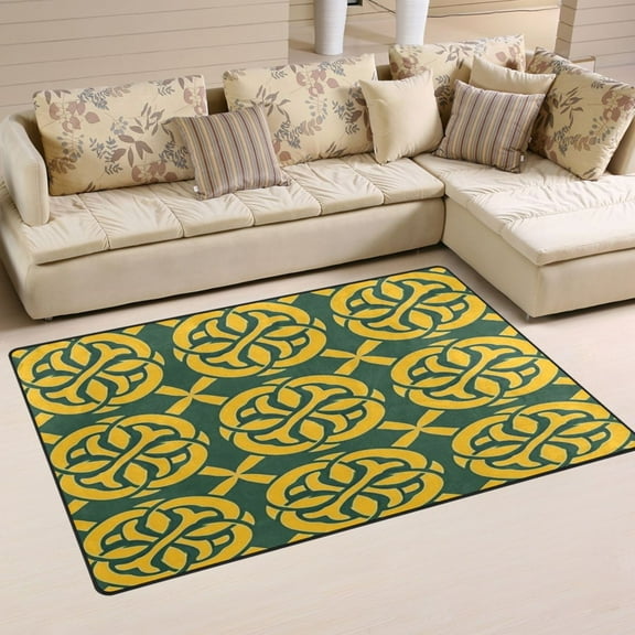 Celtic Knots Soft Polyester Area Rug 31''x20'', Non Slip, Memory Foam, Water Absorbent