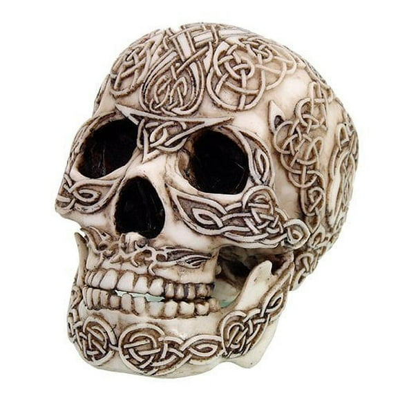 Celtic Knotwork Collectible Skull Figurine Desktop Decor