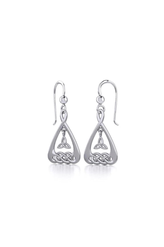 Celtic Knotwork Earrings Trinity 925 Sterling Silver Fine Heritage Jewelry