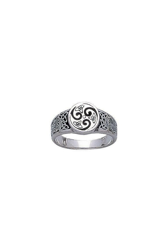 Celtic Knotwork Triskele Ring 925 Sterling Silver Fine Heritage Jewelry