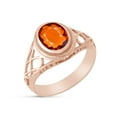 thumbnail image 1 of AFFY Celtic Lady's Simulated Citrine Ring In 14K Rose Gold Plated 925 Sterling Silver Jewelry for Ladies, Ring Size 9, 1 of 4
